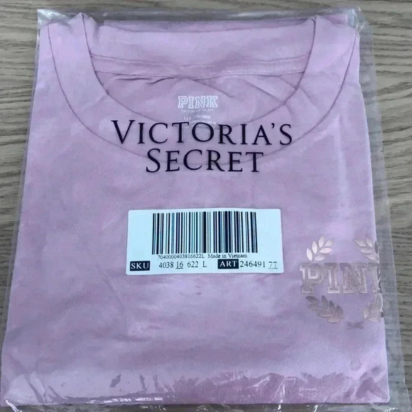 🆕PINK EVERYDAY LONG SLEEVE PINK LOGO CROPPED TEE L🆕 - Picture 4 of 4